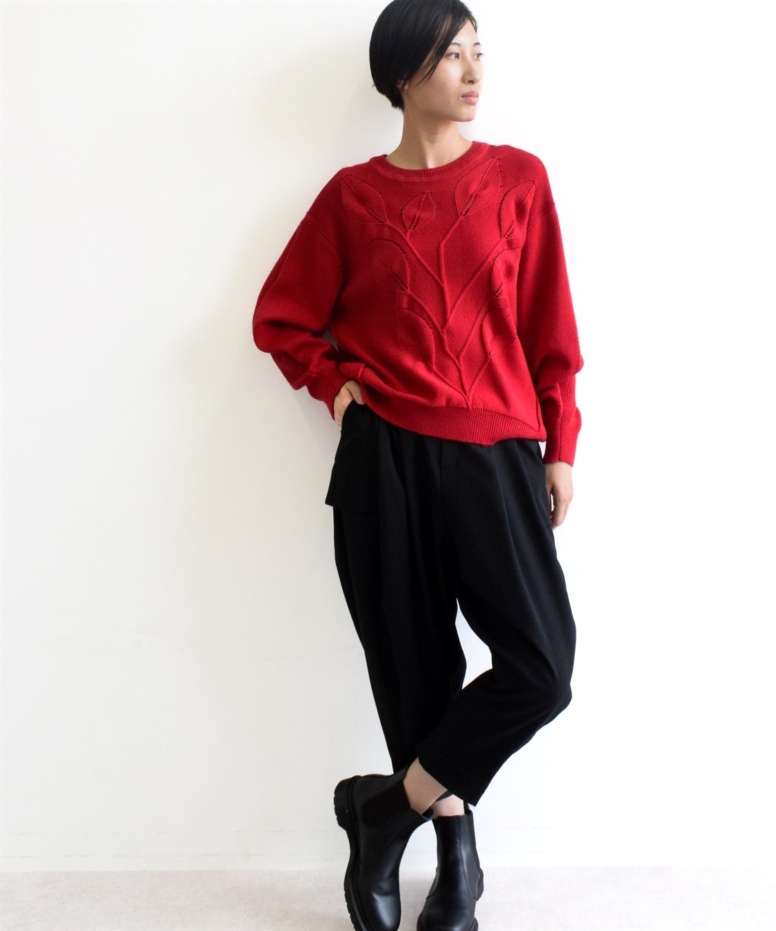 ATSURO TAYAMA リーフモチーフニットトップス_sub_7