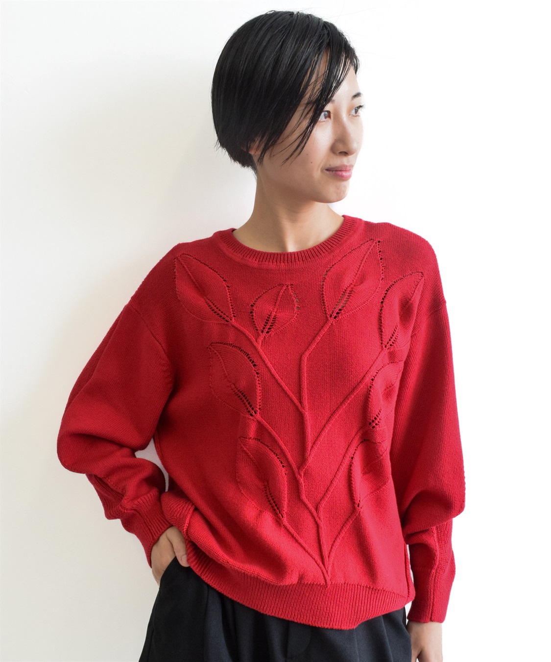 ATSURO TAYAMA リーフモチーフニットトップス_sub_8