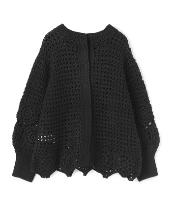 プロエンザスクーラーコットンクロシェ編フリンジニットトップスホワイトブラック黒白 その他トップス / WOMENS