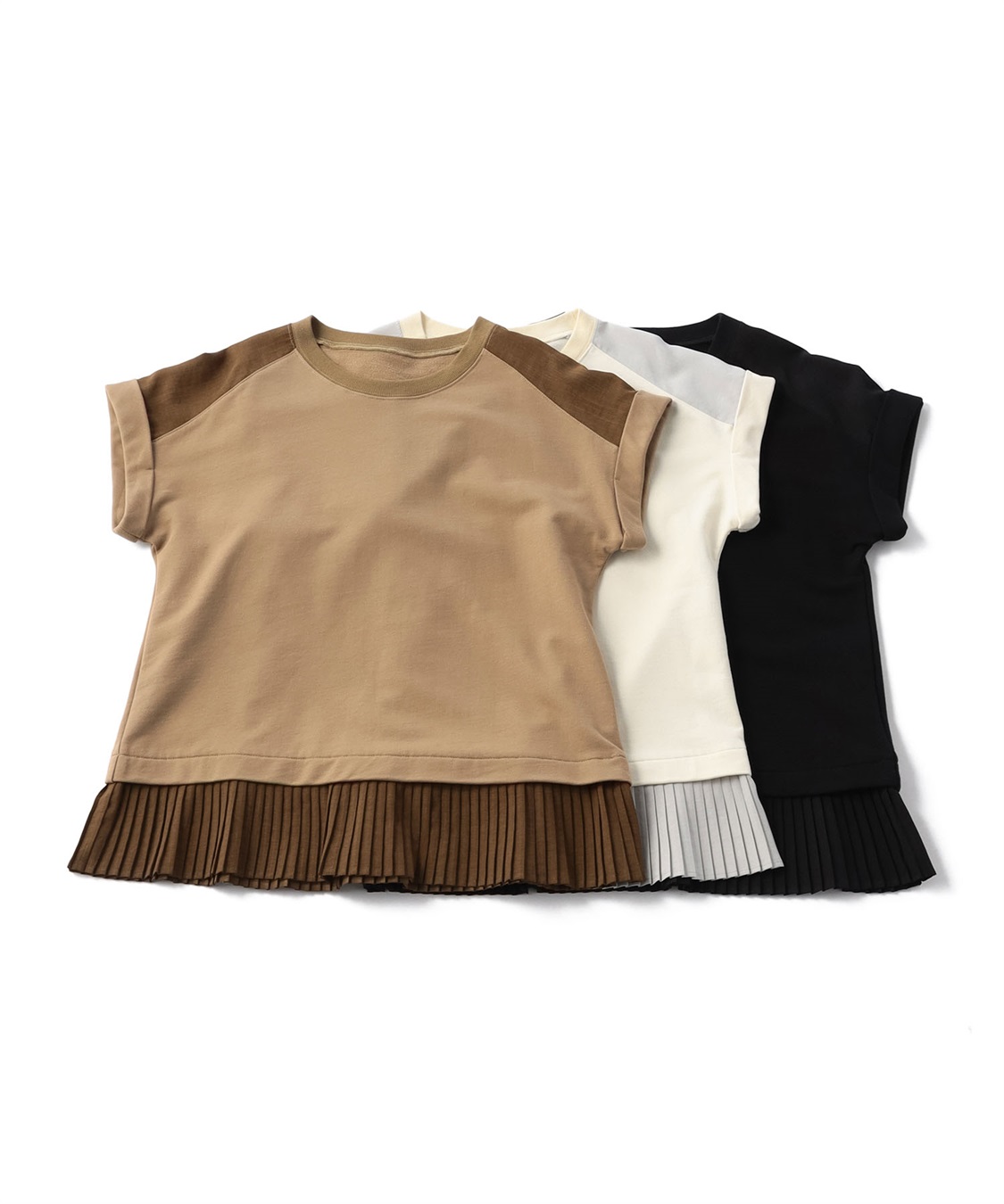 ATSURO TAYAMA 裾プリーツ付き異素材コンビトップス_sub_3