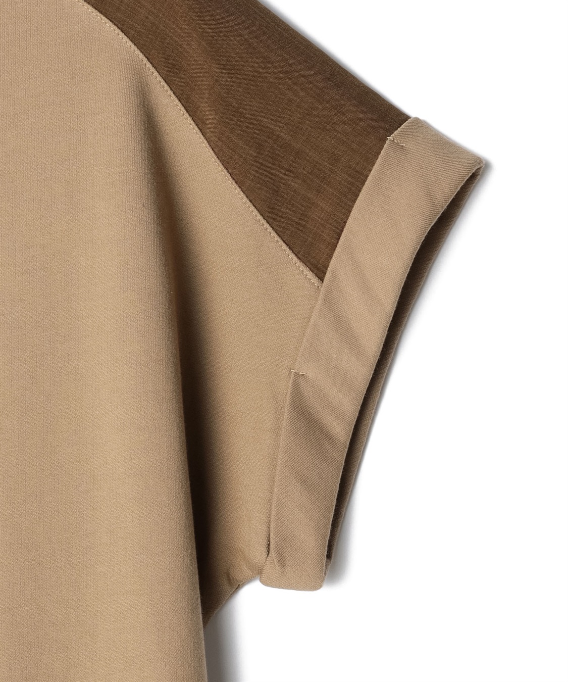 ATSURO TAYAMA 裾プリーツ付き異素材コンビトップス_sub_6