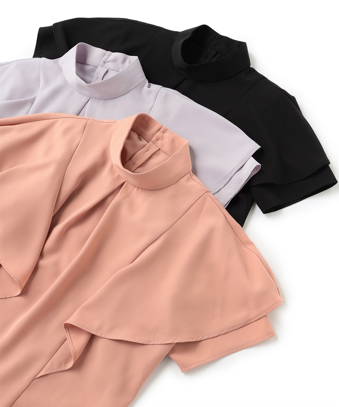 ATSURO TAYAMA ポリエステルギャバジンラッフルブラウス_sub_2