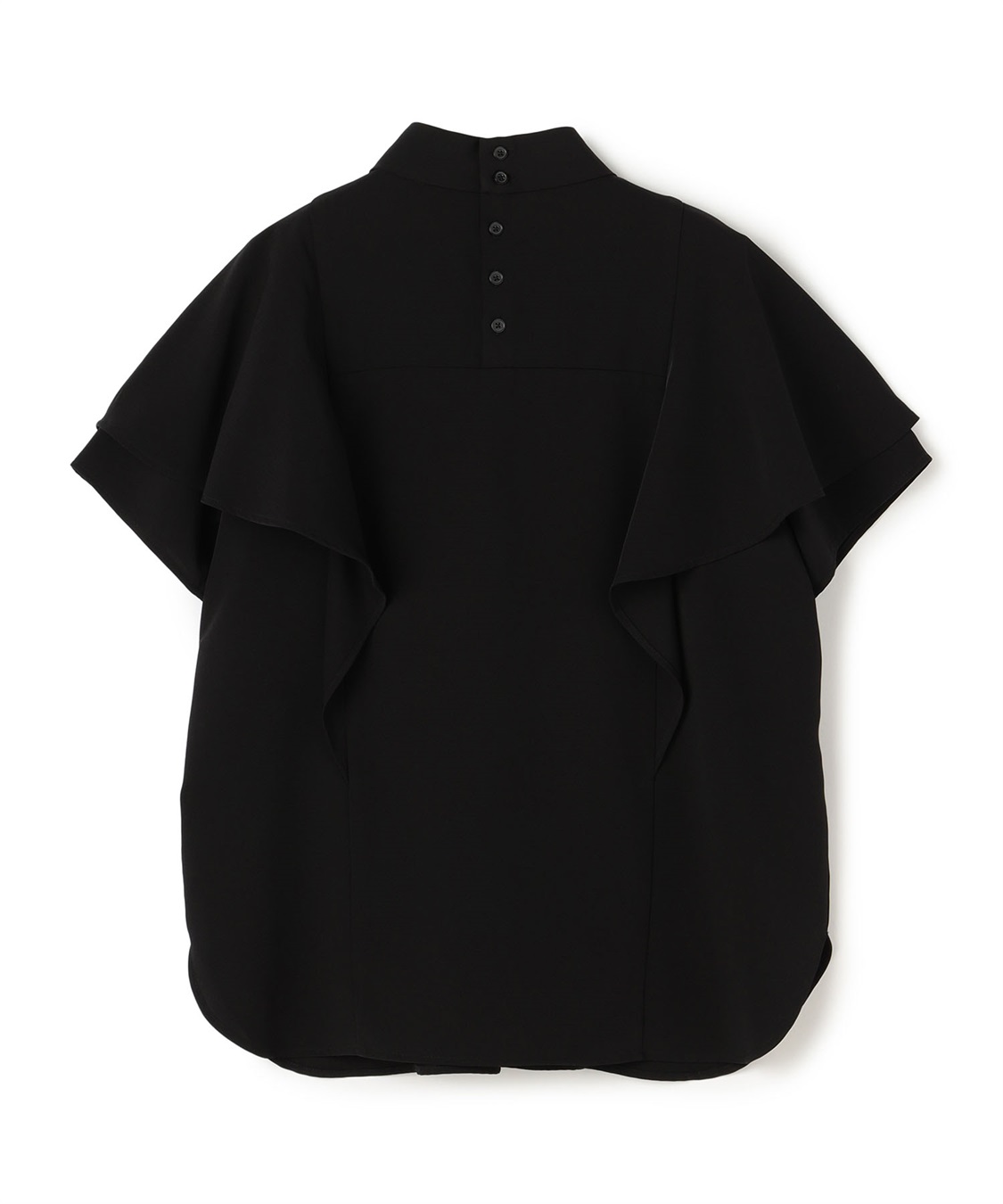 ATSURO TAYAMA ポリエステルギャバジンラッフルブラウス_sub_4