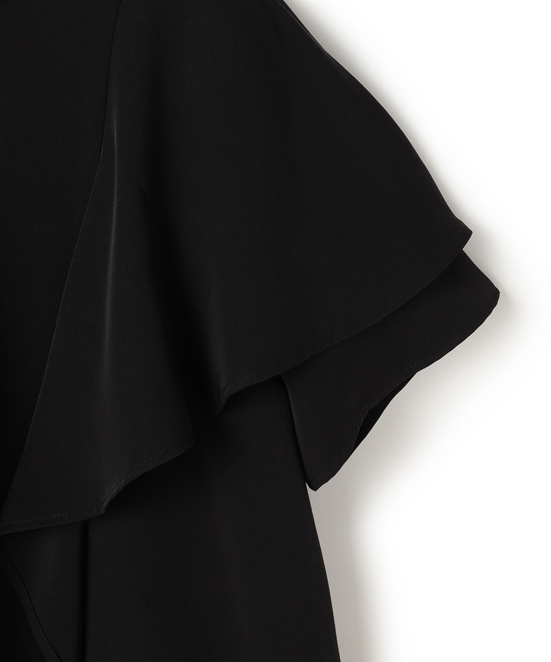 ATSURO TAYAMA ポリエステルギャバジンラッフルブラウス_sub_7