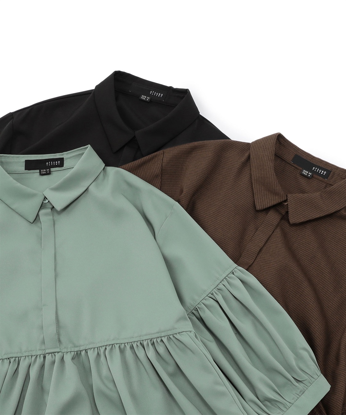 ATSURO TAYAMA 切り替えギャザーチュニックシャツ_sub_1