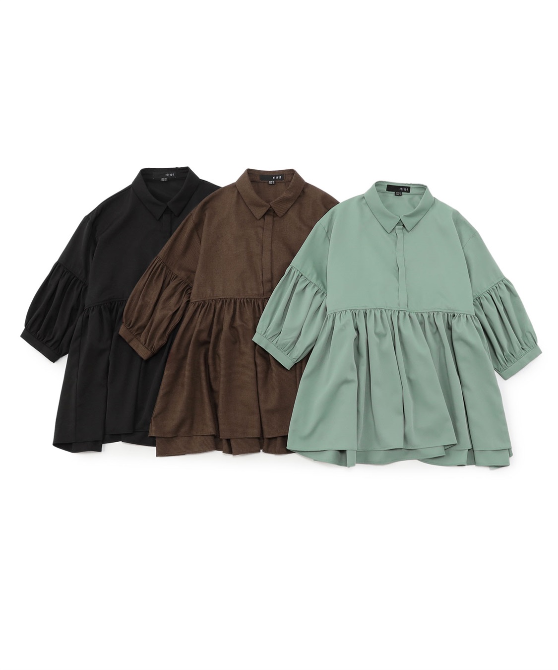 ATSURO TAYAMA 切り替えギャザーチュニックシャツ_sub_4