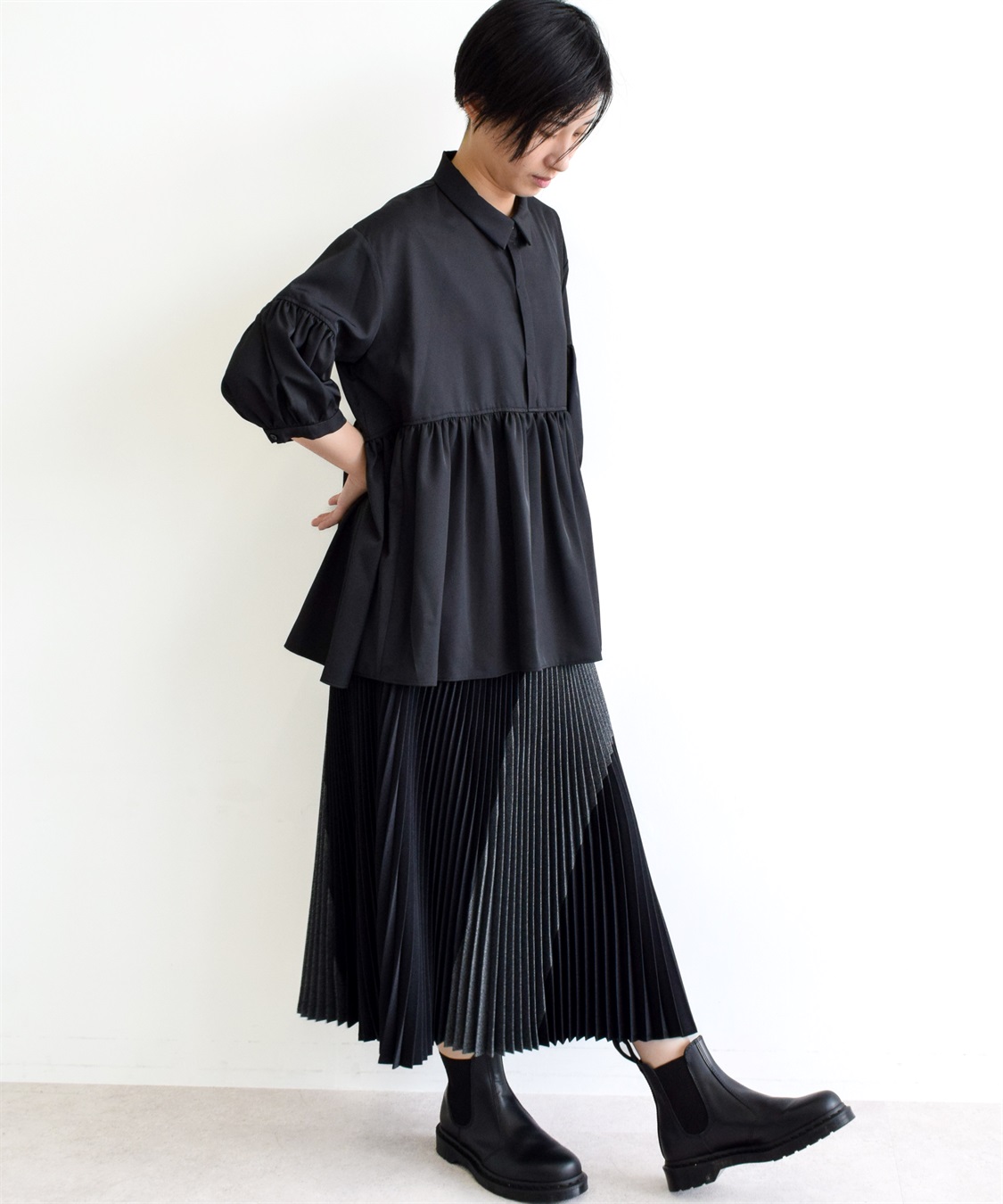 ATSURO TAYAMA 切り替えギャザーチュニックシャツ_sub_11