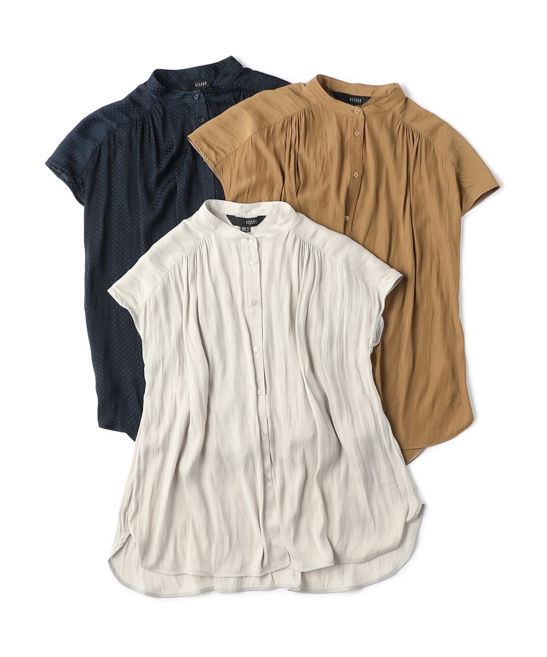 ATSURO TAYAMA バンドカラーフレンチスリーブシャツ_sub_1