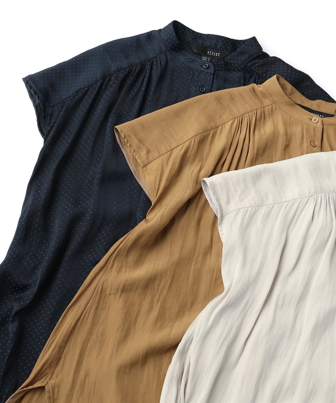 ATSURO TAYAMA バンドカラーフレンチスリーブシャツ_sub_3