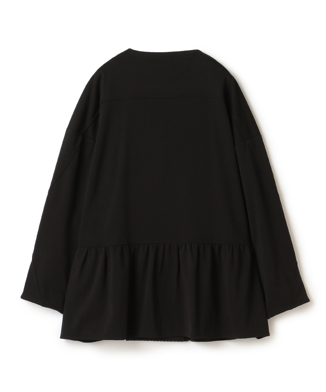 ATSURO TAYAMA 異素材切り替えペプラムカーデ_sub_1