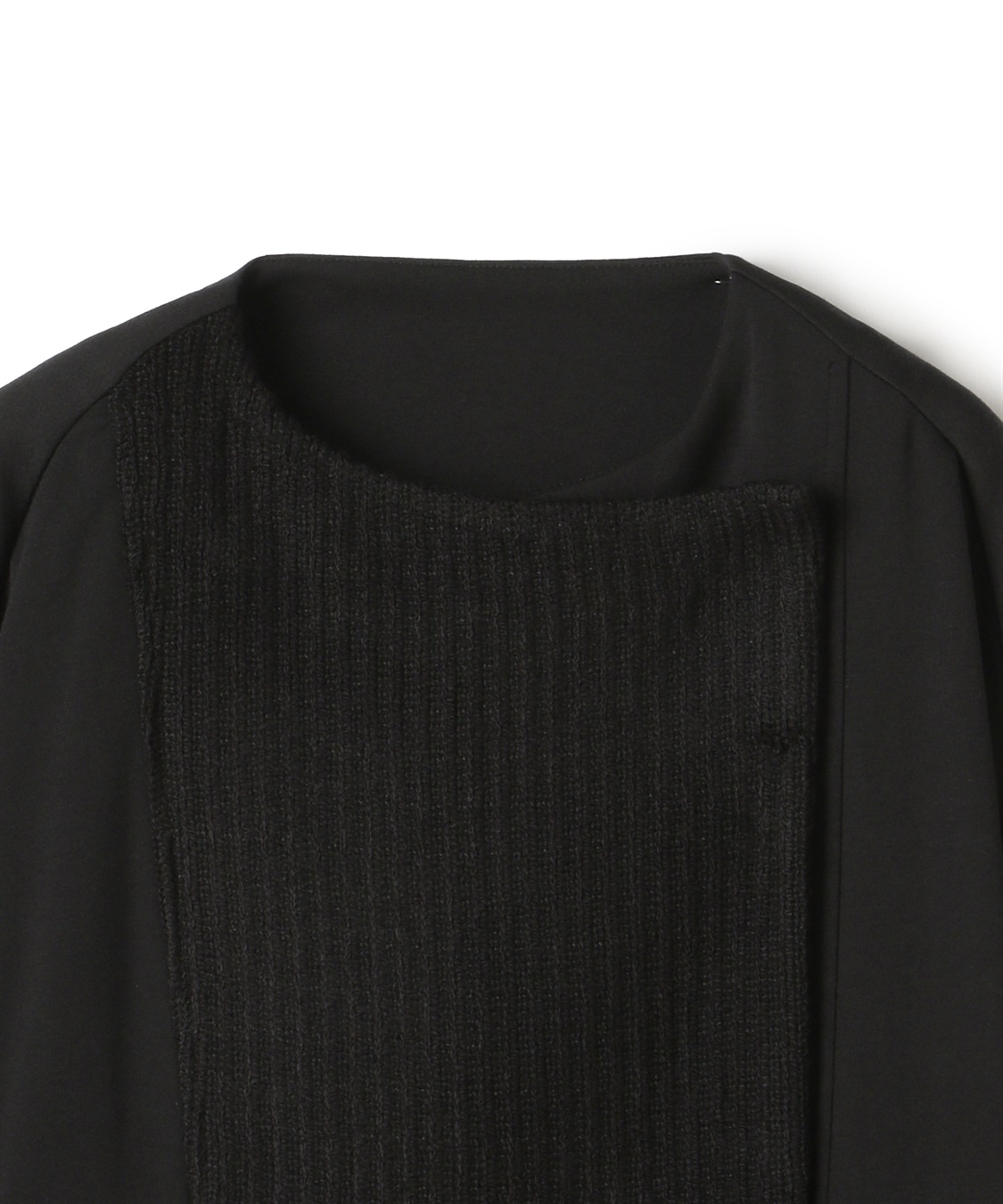 ATSURO TAYAMA 異素材切り替えペプラムカーデ_sub_2