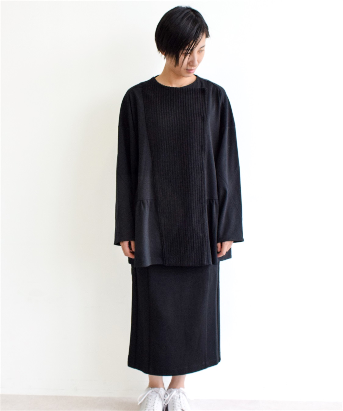 ATSURO TAYAMA 異素材切り替えペプラムカーデ_sub_7