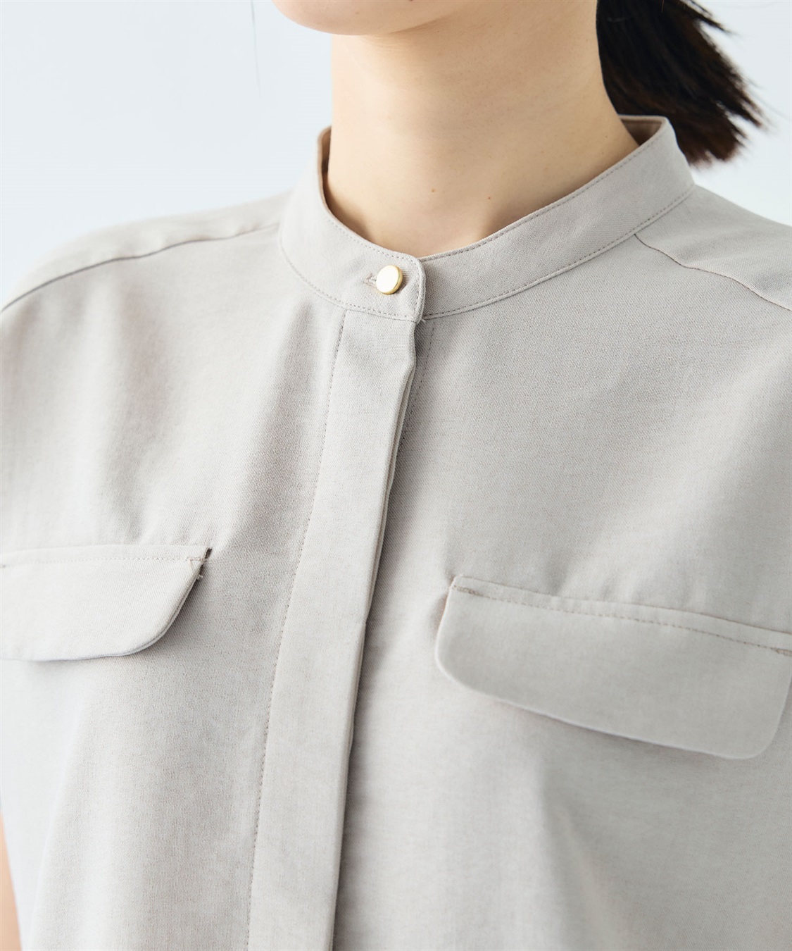 CROSS FUNCTION 【メディア掲載】《シワになりにくい》サマナチュラバンドカラーブラウス【CF/クロスファンクション】_sub_26