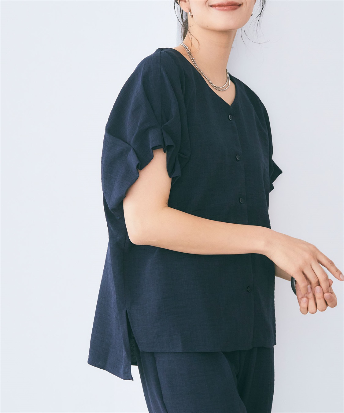 CROSS FUNCTION 《シワになりにくい》サマナチュラ袖ボリュームタックブラウス【CF/クロスファンクション】_sub_2