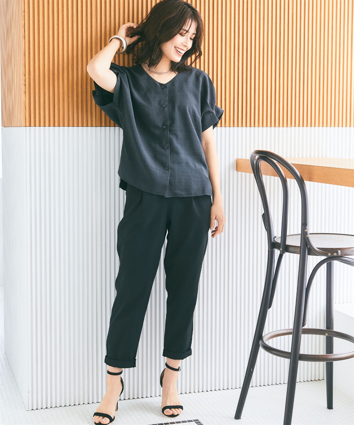 CROSS FUNCTION 《シワになりにくい》サマナチュラ袖ボリュームタックブラウス【CF/クロスファンクション】_sub_8