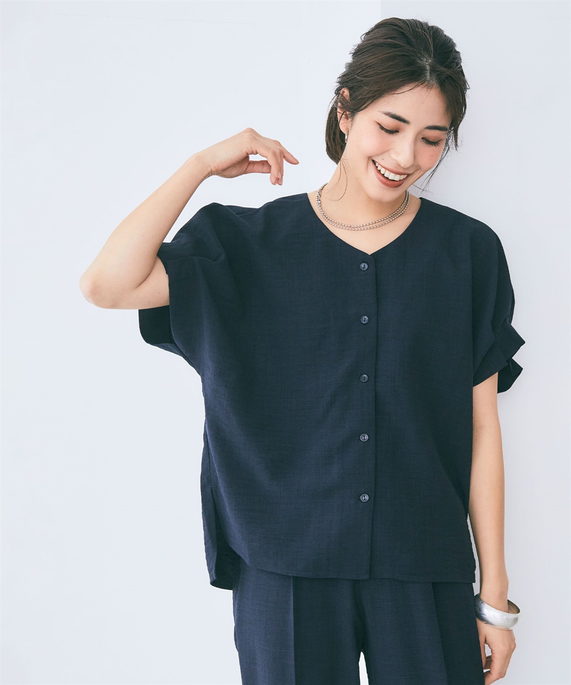 CROSS FUNCTION 《シワになりにくい》サマナチュラ袖ボリュームタックブラウス【CF/クロスファンクション】_sub_13