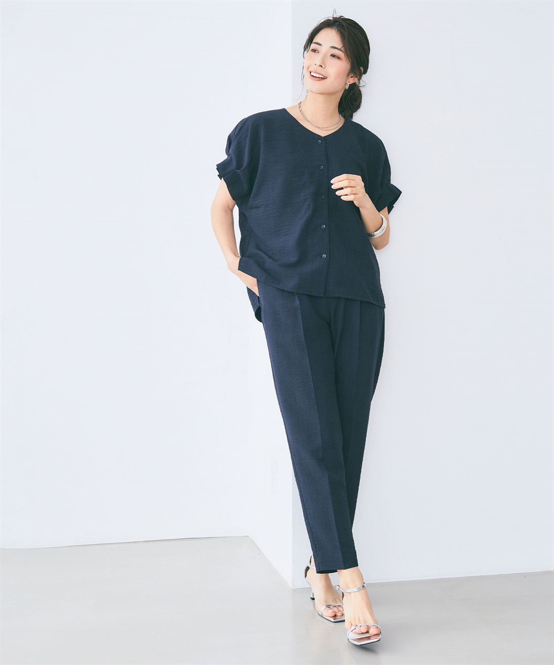 CROSS FUNCTION 《シワになりにくい》サマナチュラ袖ボリュームタックブラウス【CF/クロスファンクション】_sub_14