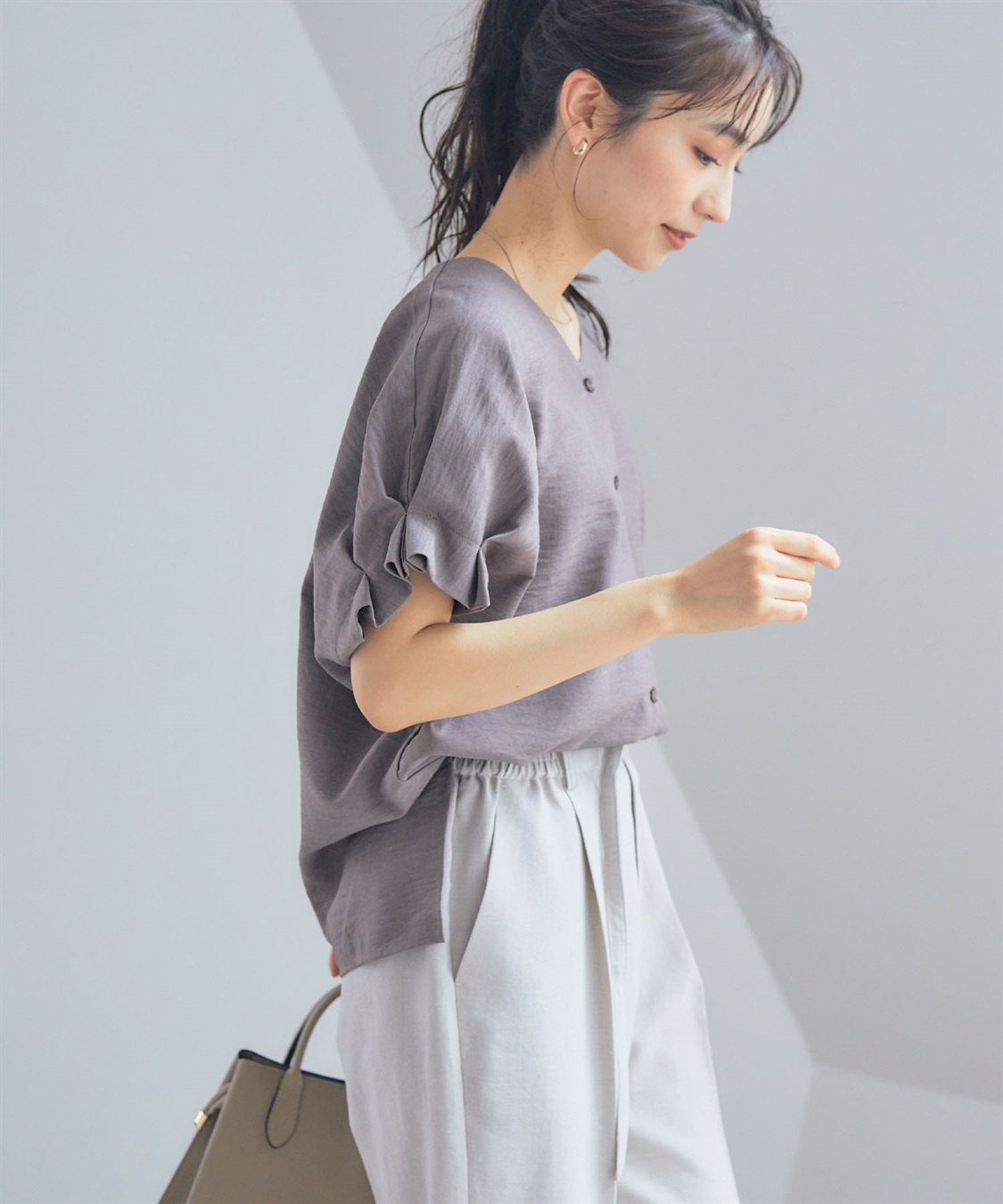 CROSS FUNCTION 《シワになりにくい》サマナチュラ袖ボリュームタックブラウス【CF/クロスファンクション】_sub_15