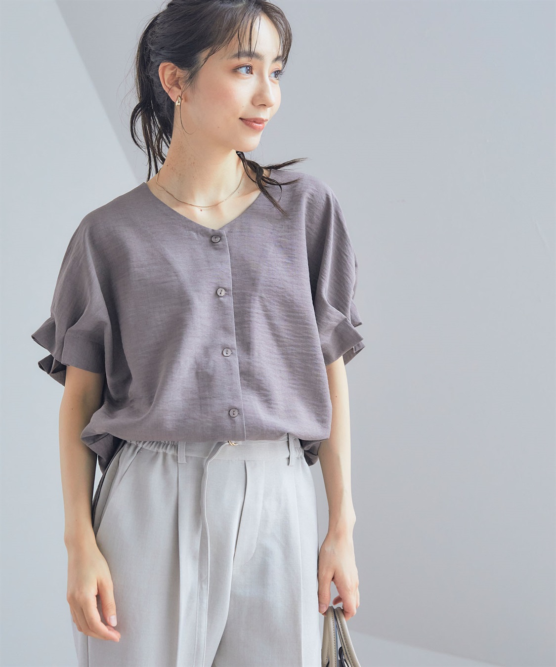 CROSS FUNCTION 《シワになりにくい》サマナチュラ袖ボリュームタックブラウス【CF/クロスファンクション】_sub_16