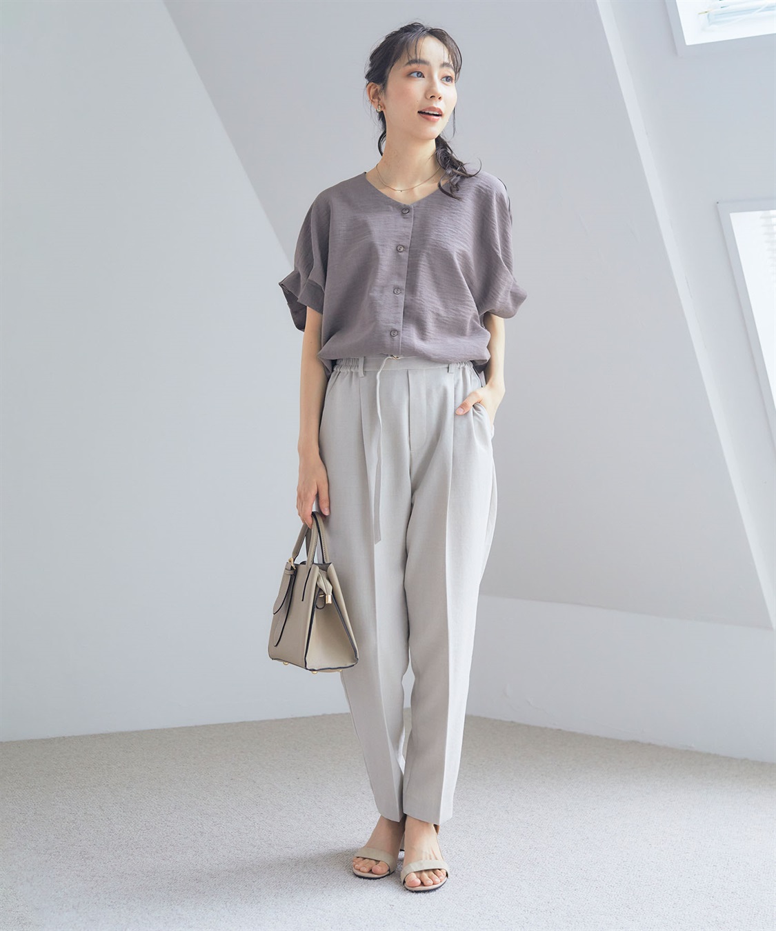 CROSS FUNCTION 《シワになりにくい》サマナチュラ袖ボリュームタックブラウス【CF/クロスファンクション】_sub_17