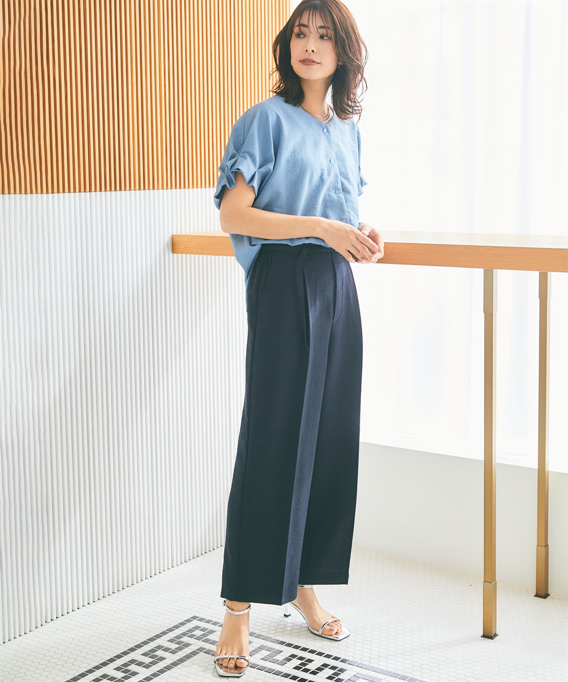 CROSS FUNCTION 《シワになりにくい》サマナチュラ袖ボリュームタックブラウス【CF/クロスファンクション】_sub_21