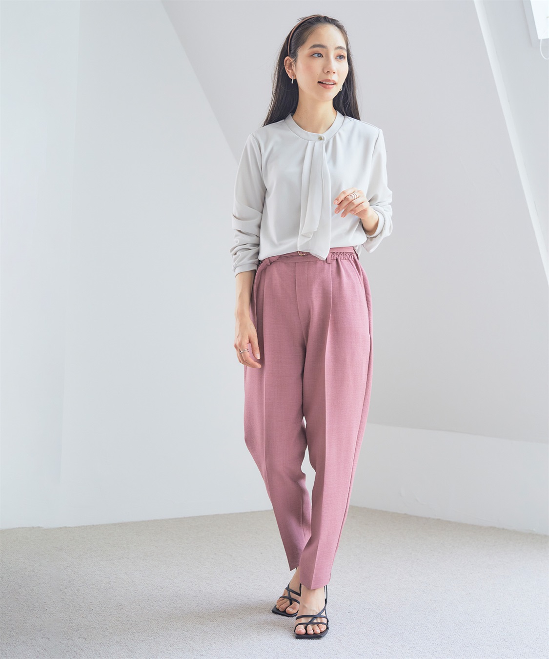 CROSS FUNCTION 【メディア掲載】《UVカット》サマナチュラセンタープレステーパードパンツ【CF/クロスファンクション】_sub_4