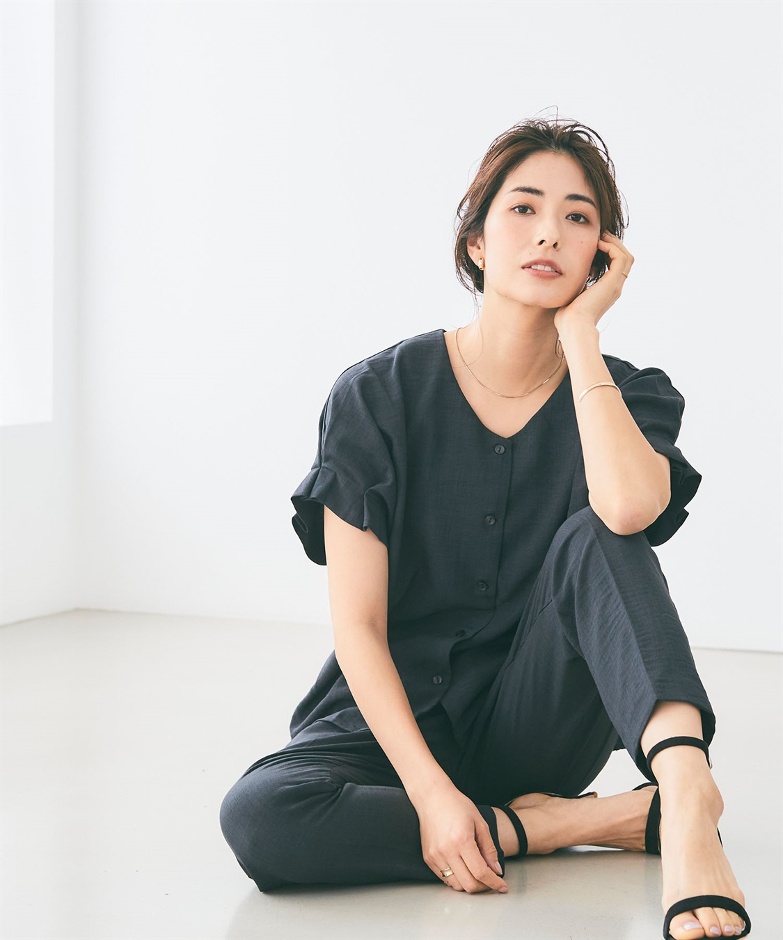 CROSS FUNCTION 【メディア掲載】《UVカット》サマナチュラセンタープレステーパードパンツ【CF/クロスファンクション】_sub_7