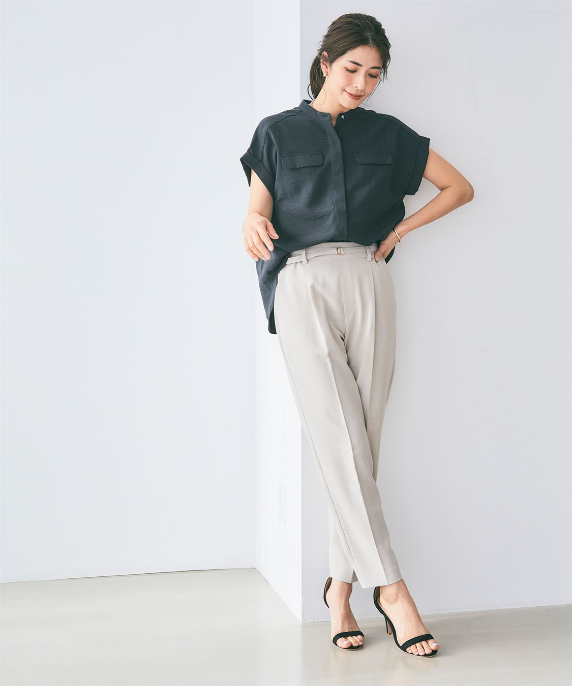 CROSS FUNCTION 【メディア掲載】《UVカット》サマナチュラセンタープレステーパードパンツ【CF/クロスファンクション】_sub_10