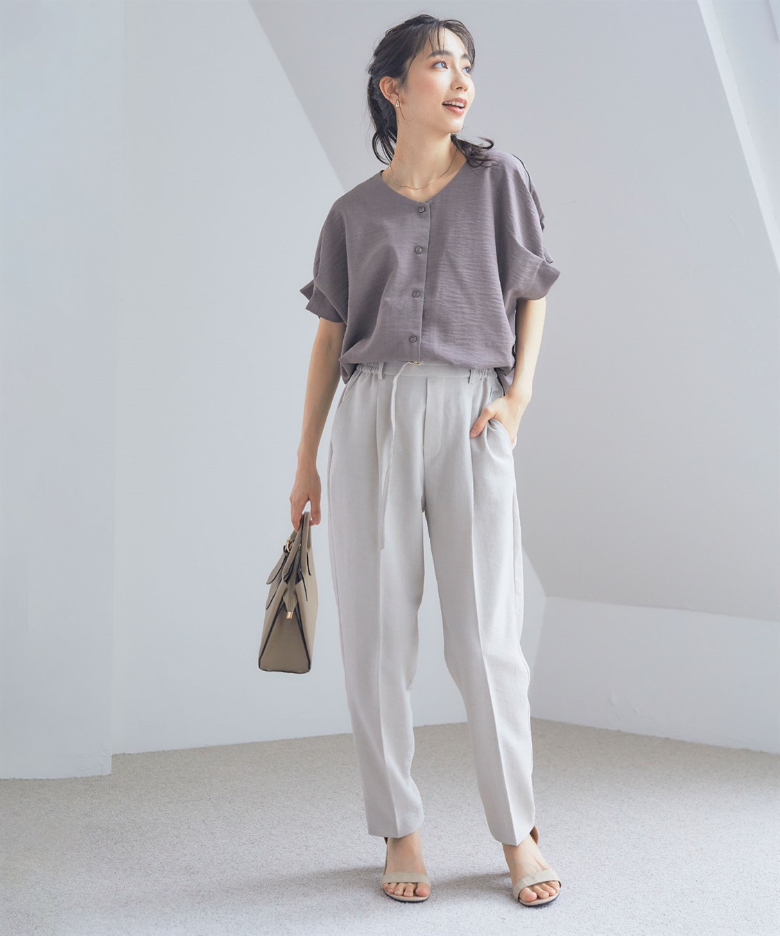 CROSS FUNCTION 【メディア掲載】《UVカット》サマナチュラセンタープレステーパードパンツ【CF/クロスファンクション】_sub_11