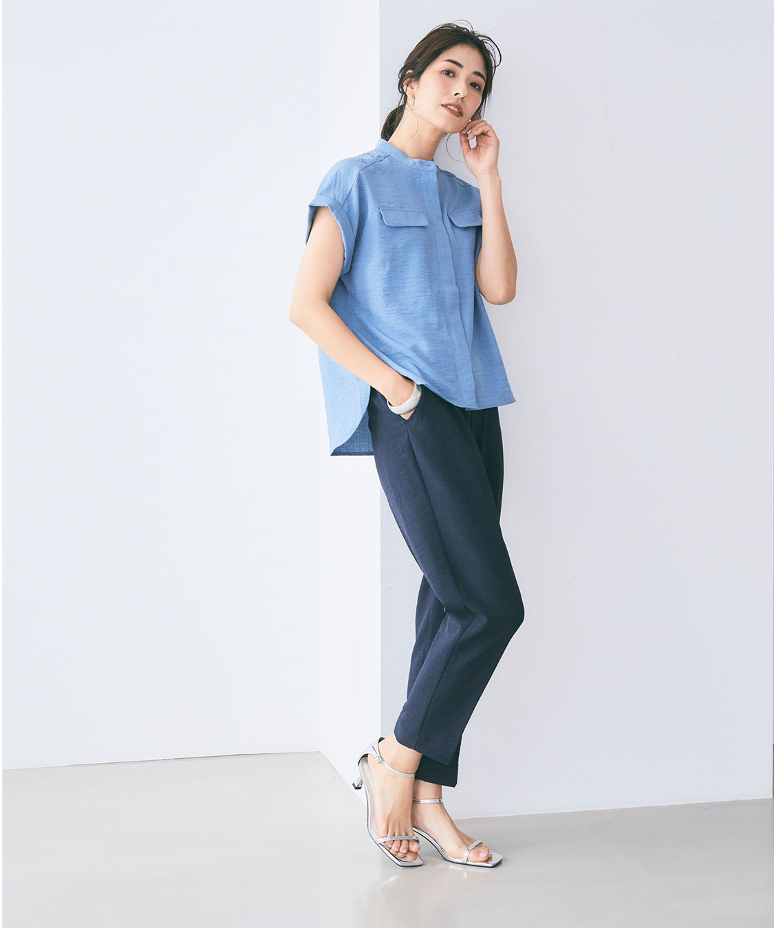 CROSS FUNCTION 【メディア掲載】《UVカット》サマナチュラセンタープレステーパードパンツ【CF/クロスファンクション】_sub_14