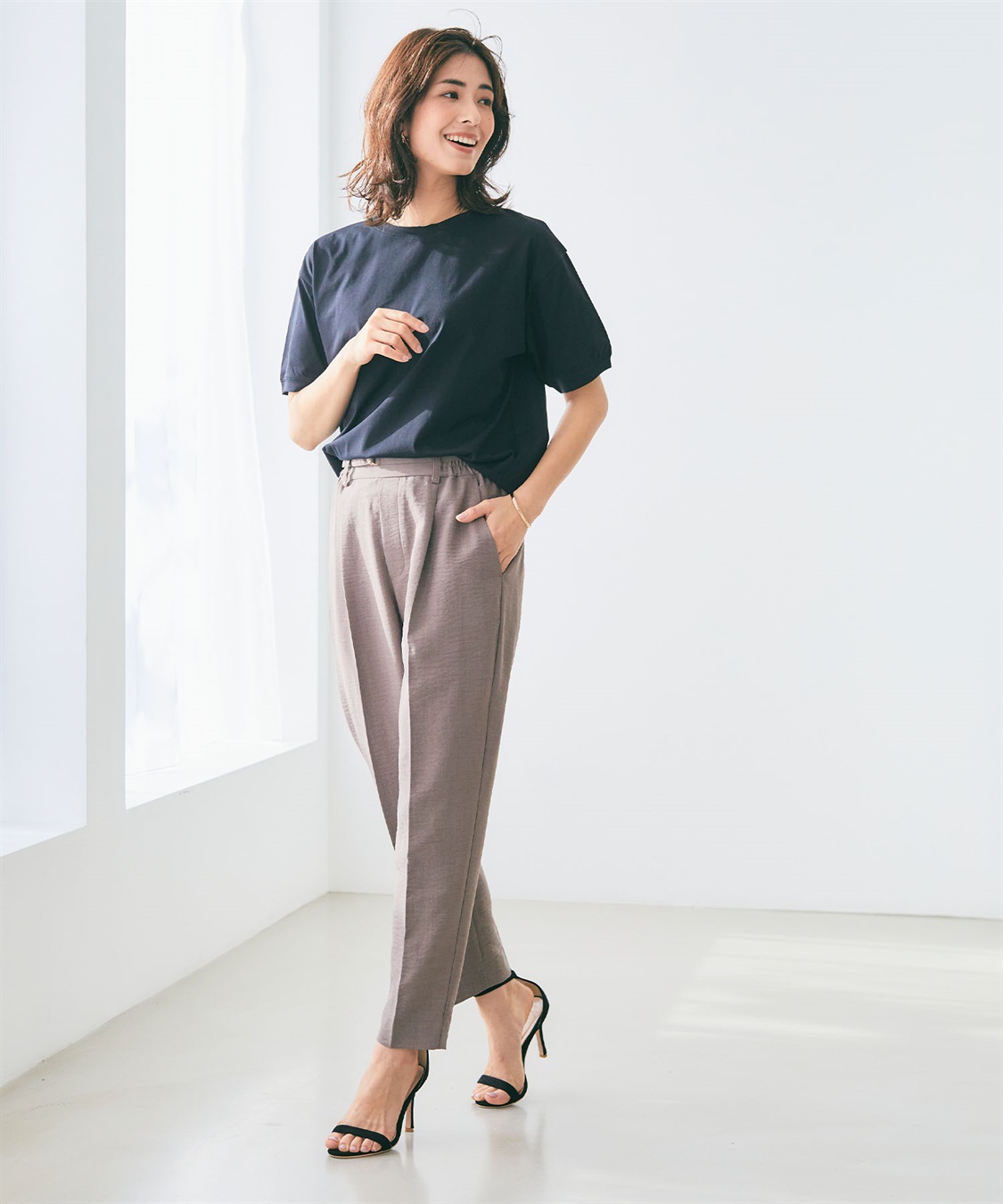 CROSS FUNCTION 【メディア掲載】《UVカット》サマナチュラセンタープレステーパードパンツ【CF/クロスファンクション】_sub_16