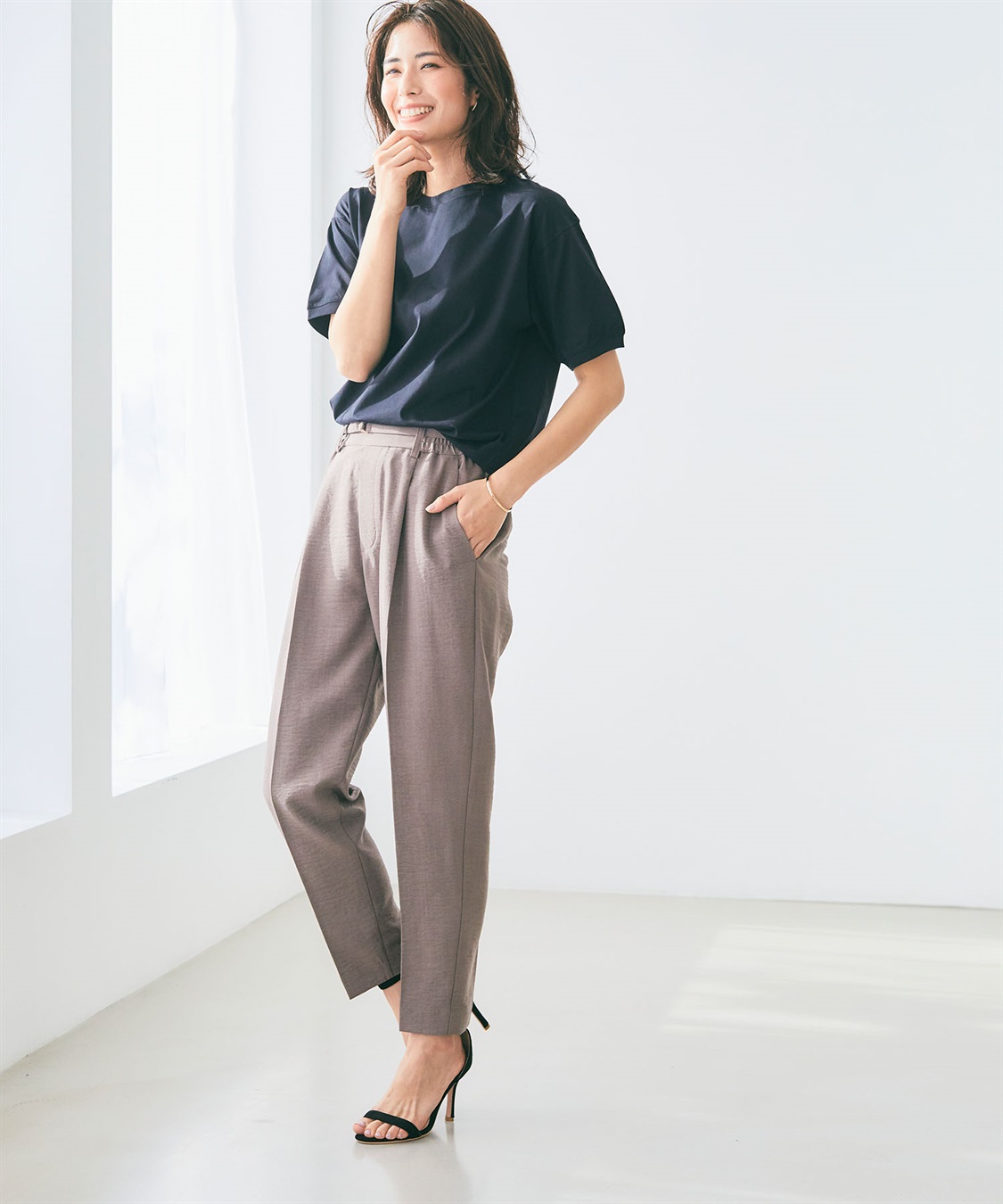 CROSS FUNCTION 【メディア掲載】《UVカット》サマナチュラセンタープレステーパードパンツ【CF/クロスファンクション】_sub_17