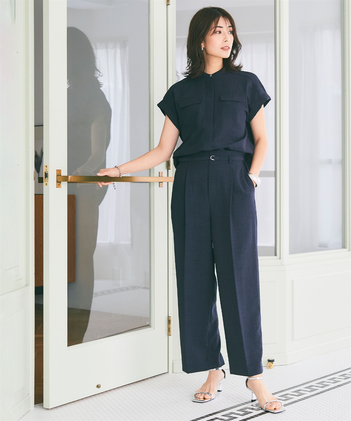 CROSS FUNCTION 【メディア掲載】《UVカット》サマナチュラセンタープレスワイドストレートパンツ【CF/クロスファンクション】_sub_10