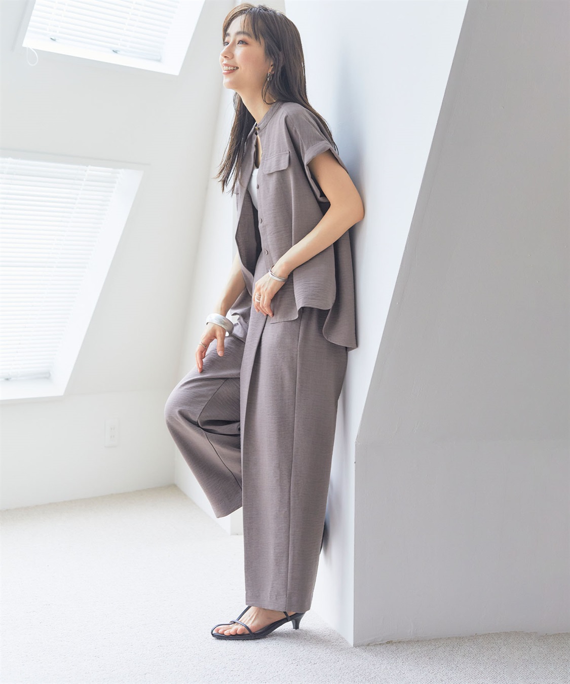 CROSS FUNCTION 【メディア掲載】《UVカット》サマナチュラセンタープレスワイドストレートパンツ【CF/クロスファンクション】_sub_14