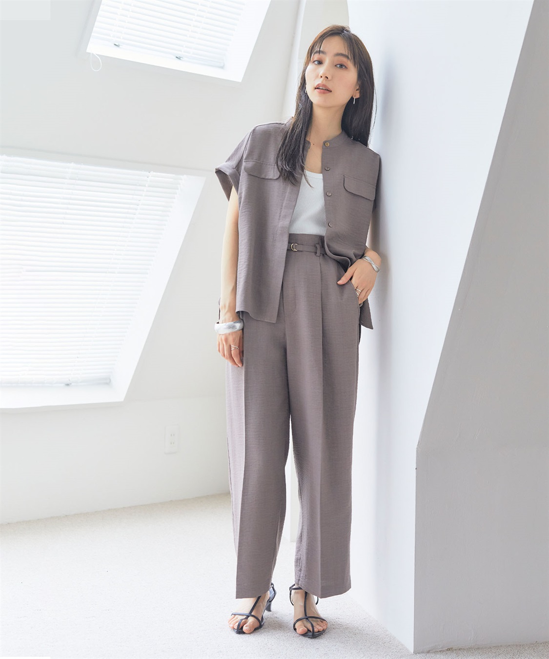 CROSS FUNCTION 【メディア掲載】《UVカット》サマナチュラセンタープレスワイドストレートパンツ【CF/クロスファンクション】_sub_15