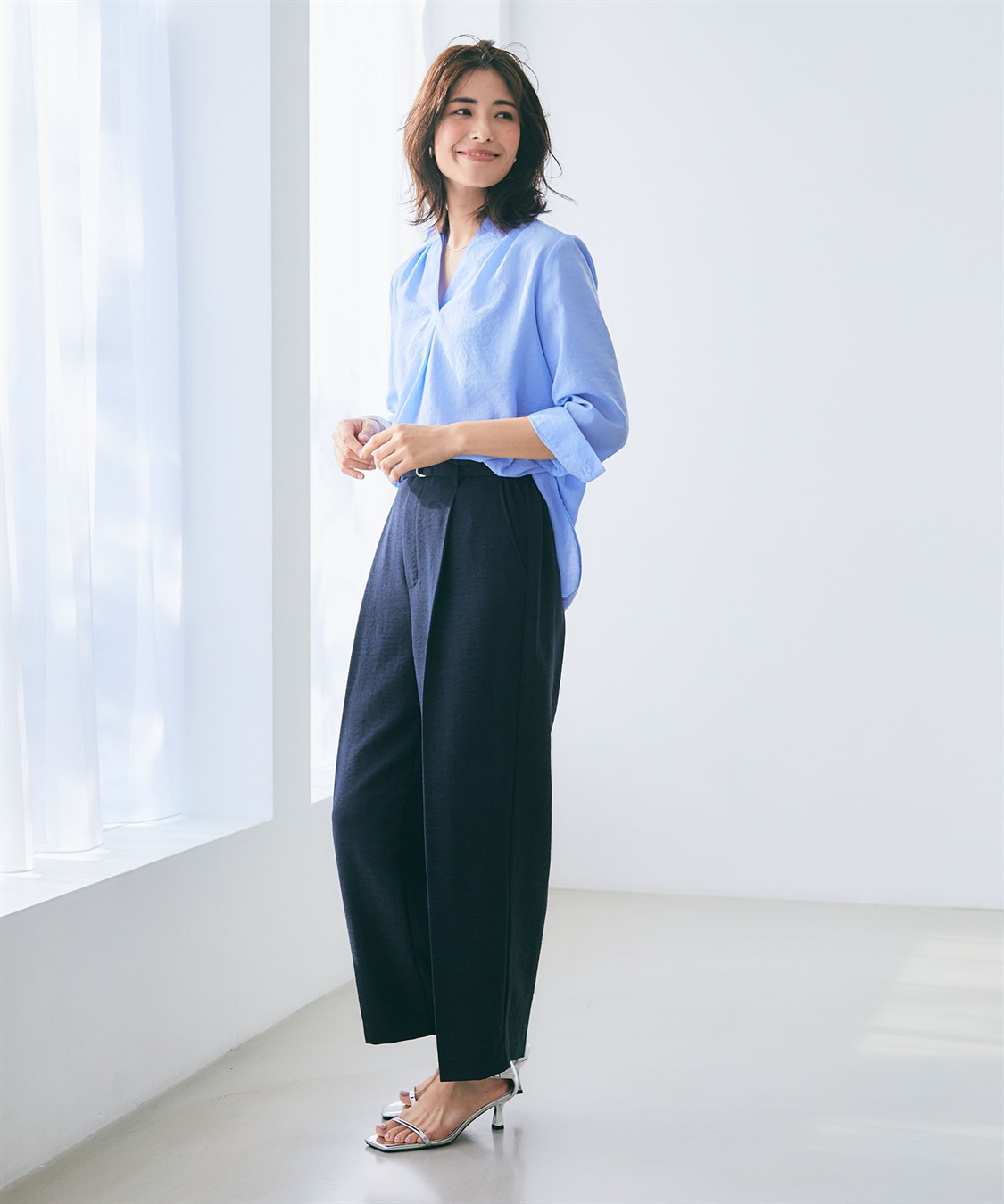 CROSS FUNCTION 【メディア掲載】《UVカット》サマナチュラセンタープレスワイドストレートパンツ【CF/クロスファンクション】_sub_17