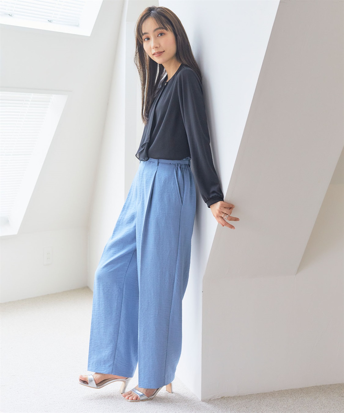 CROSS FUNCTION 【メディア掲載】《UVカット》サマナチュラセンタープレスワイドストレートパンツ【CF/クロスファンクション】_sub_20