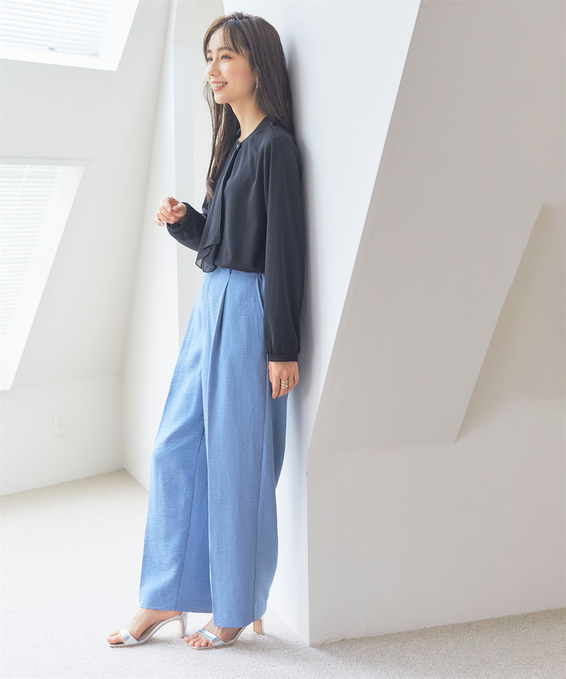 CROSS FUNCTION 【メディア掲載】《UVカット》サマナチュラセンタープレスワイドストレートパンツ【CF/クロスファンクション】_sub_21