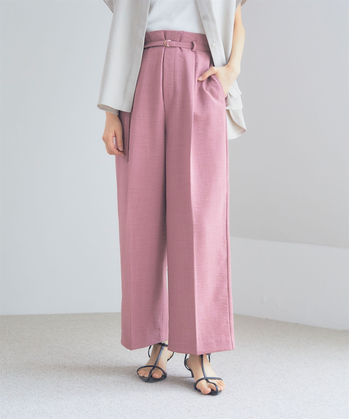 CROSS FUNCTION 【メディア掲載】《UVカット》サマナチュラセンタープレスワイドストレートパンツ【CF/クロスファンクション】_sub_24