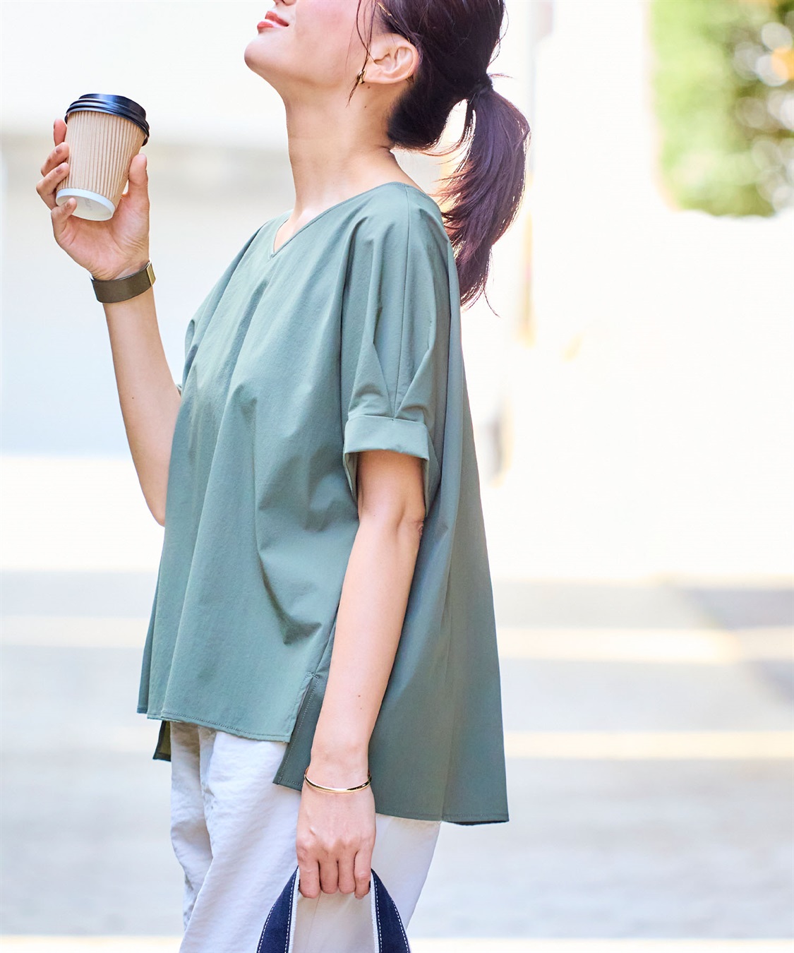 CROSS FUNCTION 《撥水》ハジクション袖タックブラウス【CF/クロスファンクション】_sub_2