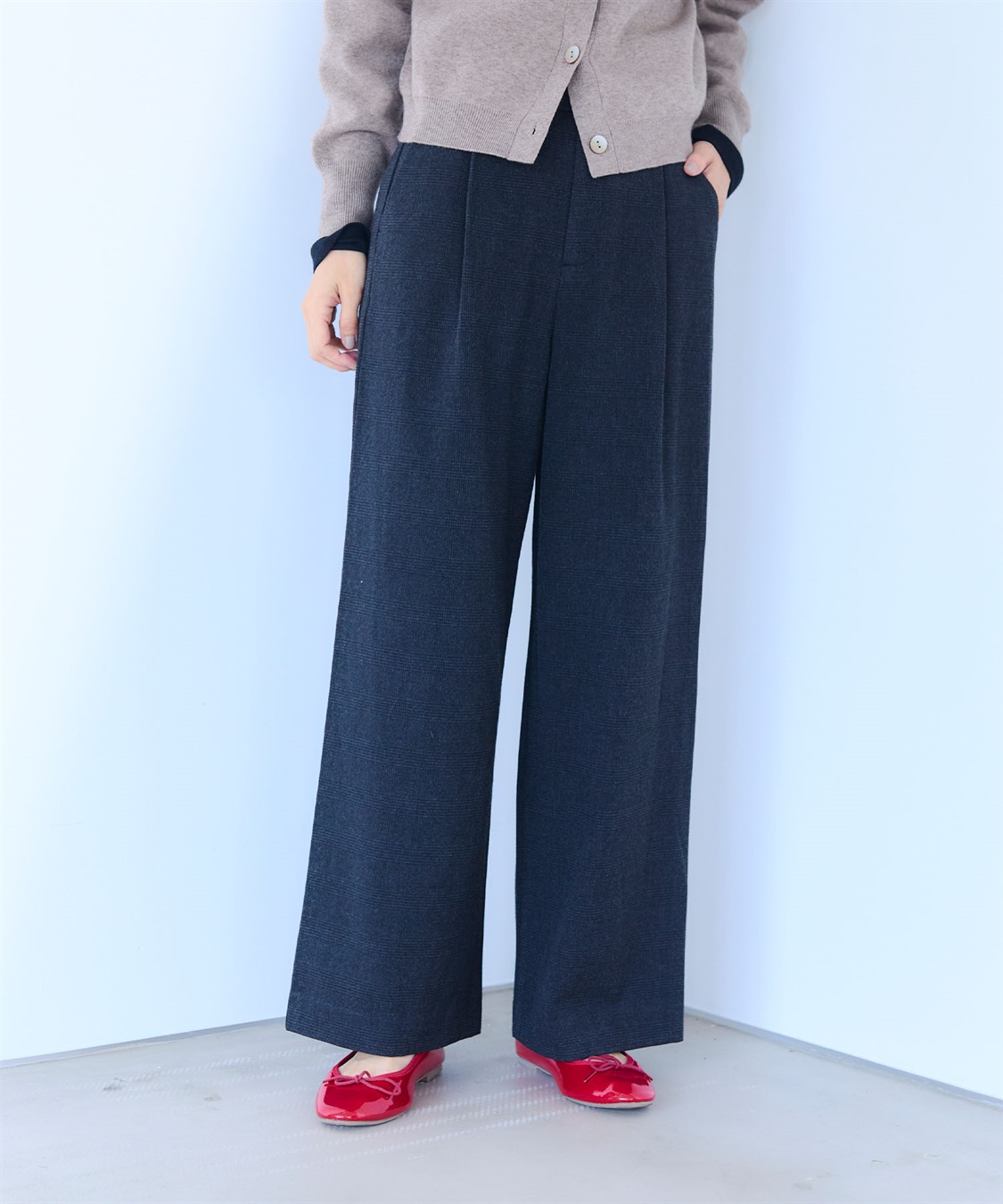 CROSS FUNCTION 《ストレッチ》エブ楽 ウールライクタックワイドパンツ【CF/クロスファンクション】_sub_4