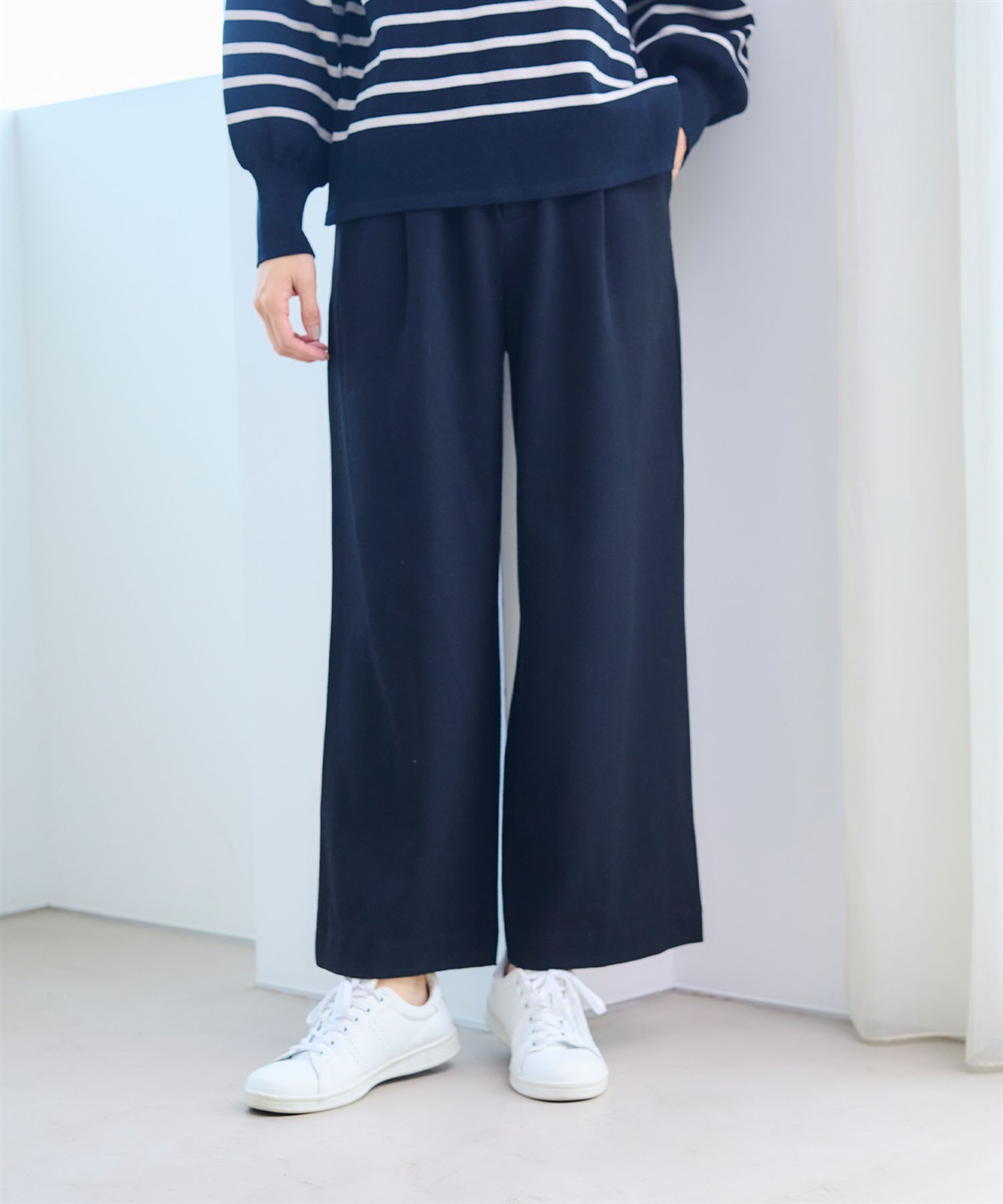 CROSS FUNCTION 《ストレッチ》エブ楽 ウールライクタックワイドパンツ【CF/クロスファンクション】_sub_6