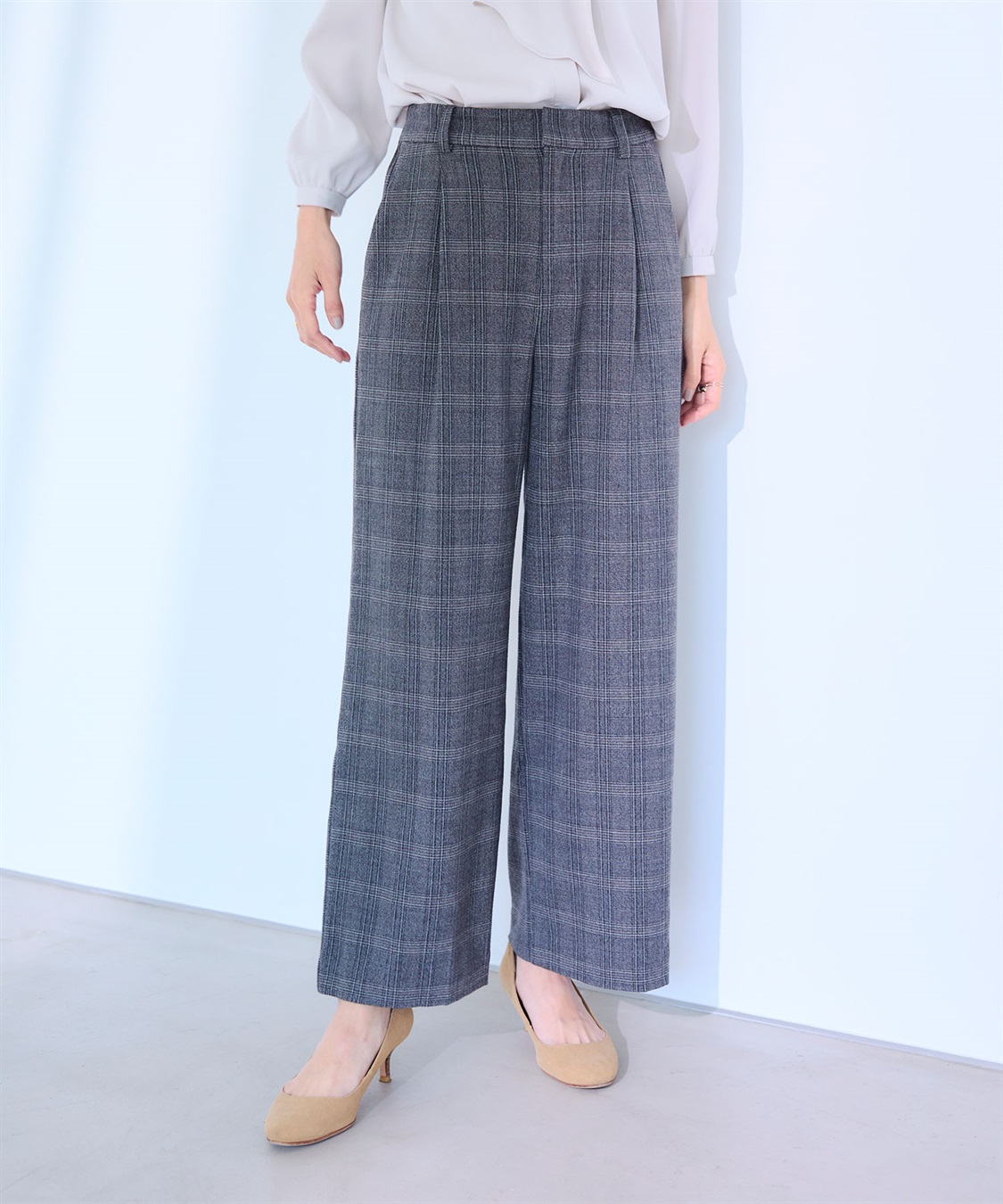 CROSS FUNCTION 《ストレッチ》エブ楽 ウールライクタックワイドパンツ【CF/クロスファンクション】_sub_7