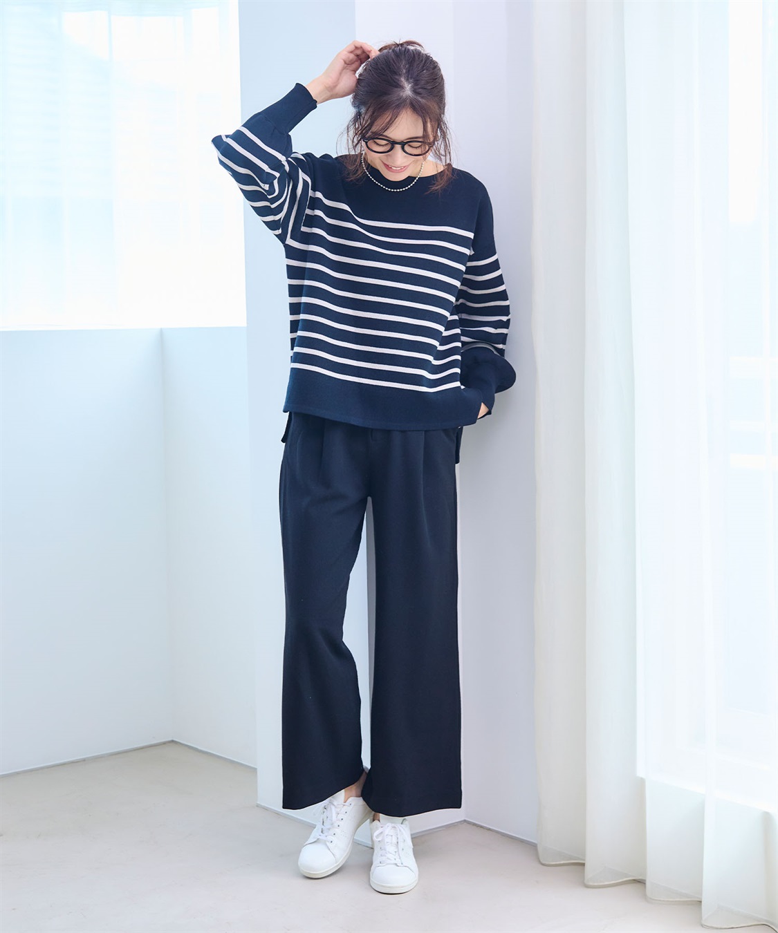 CROSS FUNCTION 《ストレッチ》エブ楽 ウールライクタックワイドパンツ【CF/クロスファンクション】_sub_15