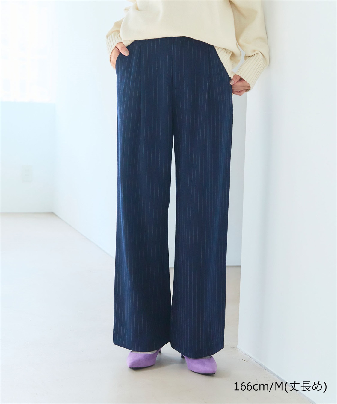 CROSS FUNCTION 《ストレッチ》エブ楽 ウールライクタックワイドパンツ【CF/クロスファンクション】_sub_19