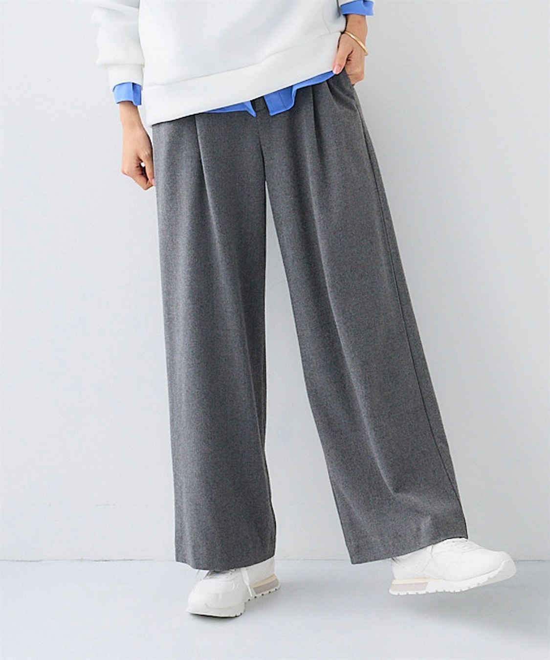 CROSS FUNCTION 《ストレッチ》エブ楽 ウールライクタックワイドパンツ【CF/クロスファンクション】_sub_24