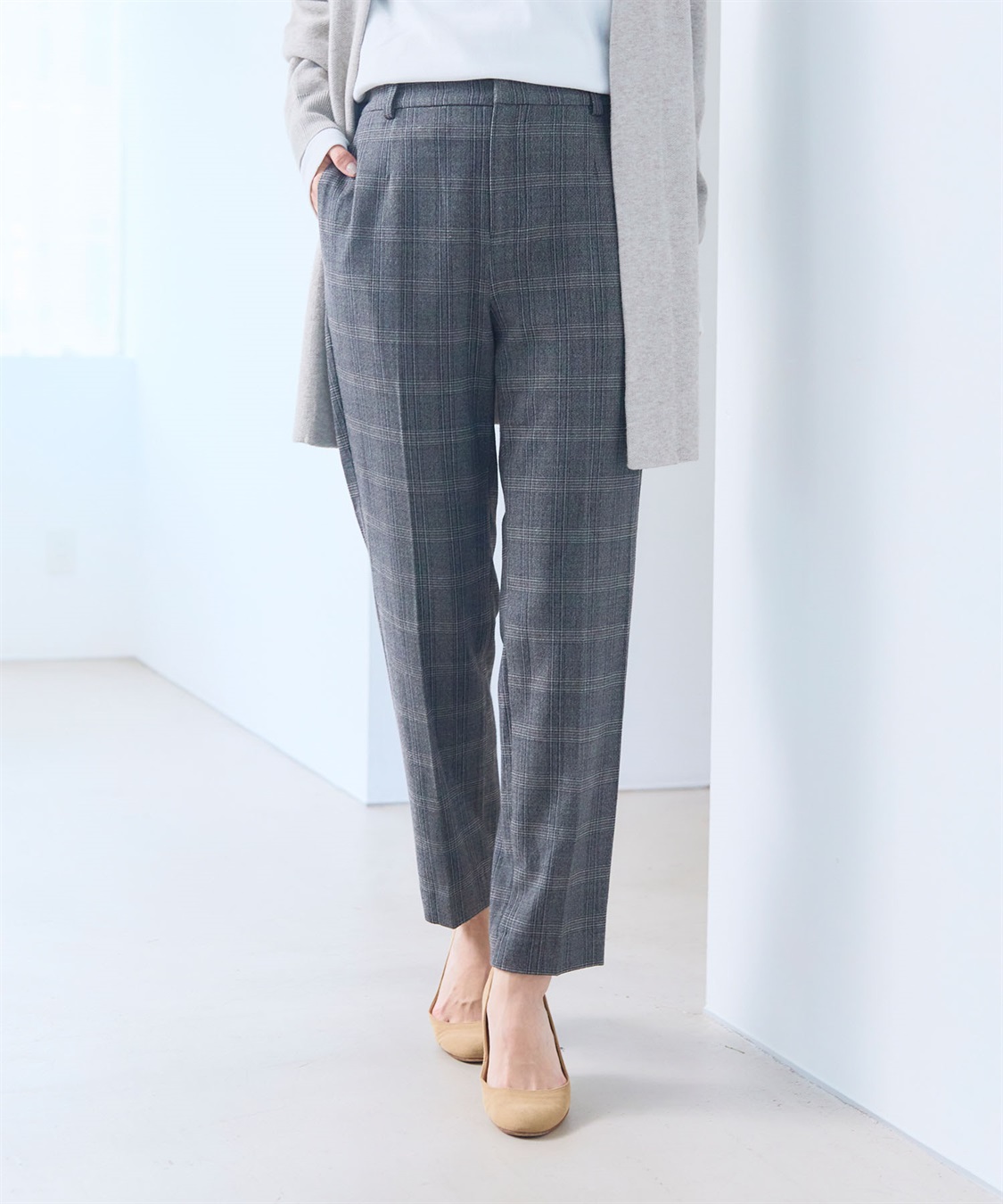 CROSS FUNCTION 《ストレッチ》エブ楽 ウールライクセンタープレステーパードパンツ【CF/クロスファンクション】_sub_13