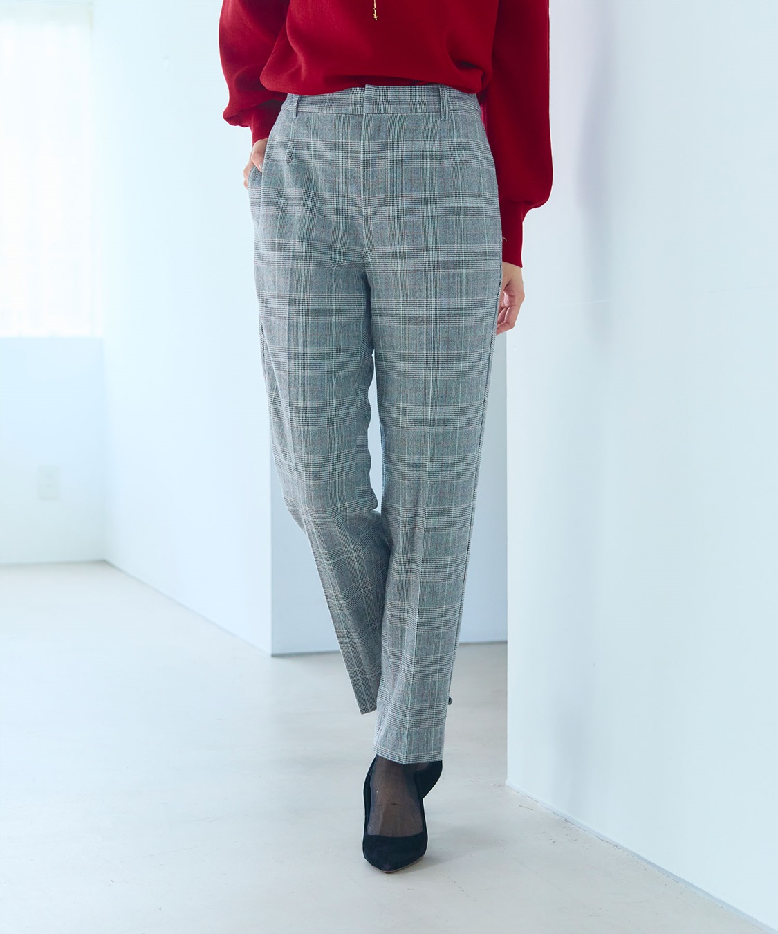 CROSS FUNCTION 《ストレッチ》エブ楽 ウールライクセンタープレステーパードパンツ【CF/クロスファンクション】_sub_15