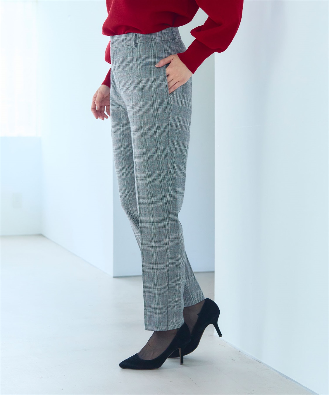 CROSS FUNCTION 《ストレッチ》エブ楽 ウールライクセンタープレステーパードパンツ【CF/クロスファンクション】_sub_16