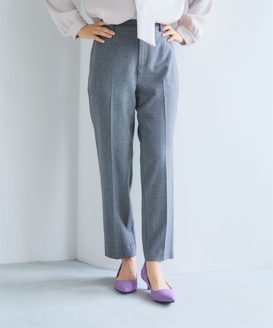 CROSS FUNCTION 《ストレッチ》エブ楽 ウールライクセンタープレステーパードパンツ【CF/クロスファンクション】_sub_21